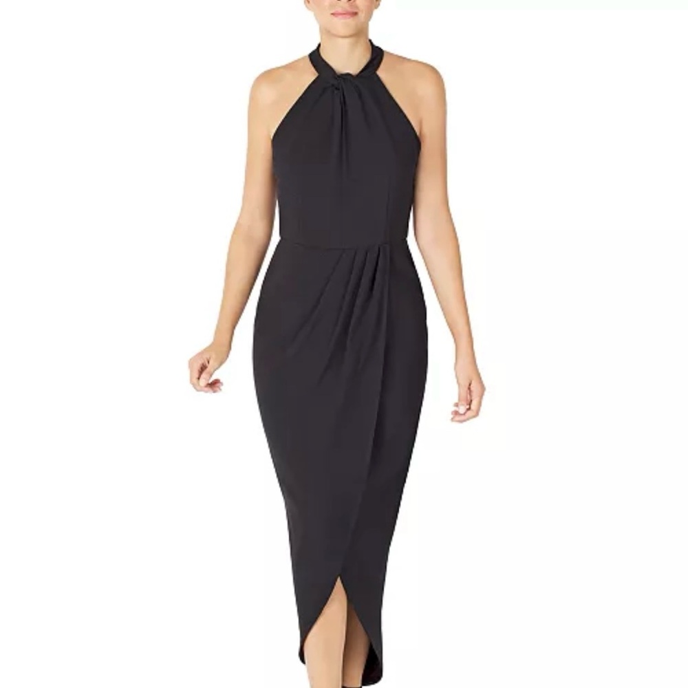 Julia Jordan Knot-Neck Tulip-Hem Midi Dress